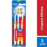 Escova Dental Média Colgate Extra Clean 3 Unidades