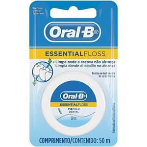 Fio Dental Oral B Essential Floss Menta, com Cera Essential Floss 50m