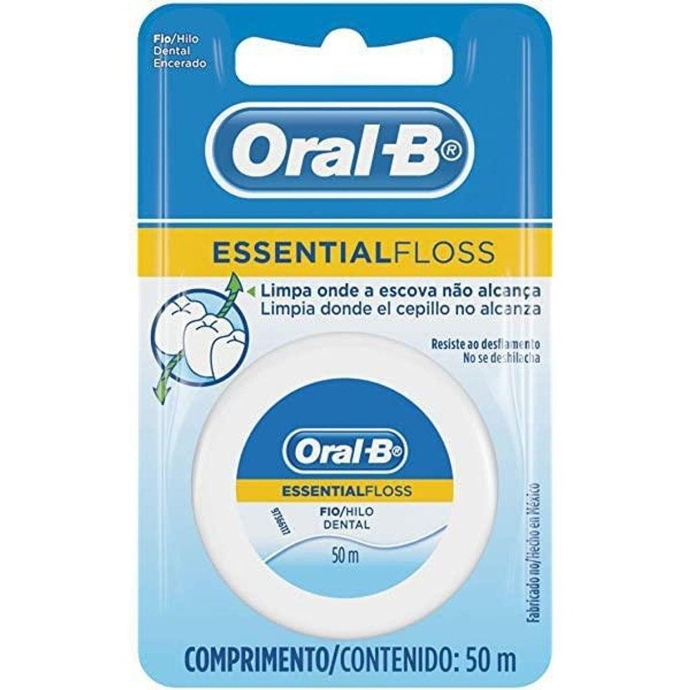 Fio Dental Oral B Essential Floss Menta, com Cera Essential Floss 50m - Imagem 1