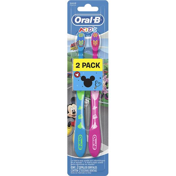 Escova Dental Macia Mickey Oral B Kids 2 Unidades - Imagem 1