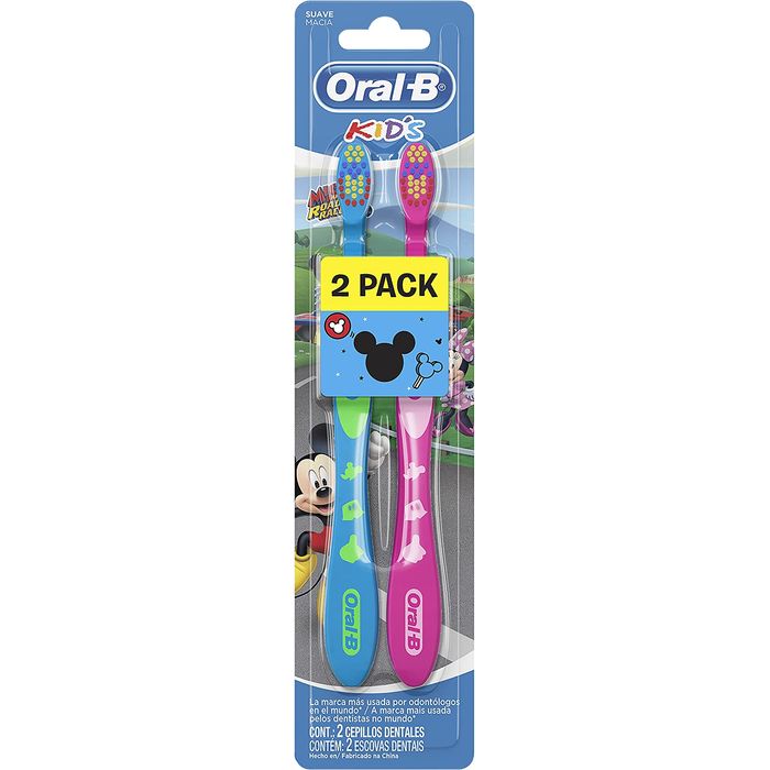 Escova Dental Macia Mickey Oral B Kids 2 Unidades - Imagem 1