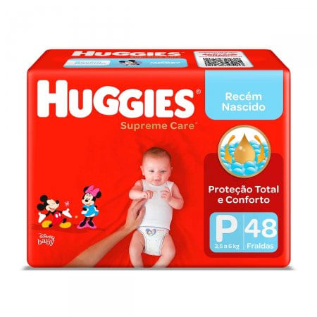 Fralda Huggies Supreme Care, Tamanho P Pacote com 48 unidades - Imagem 1