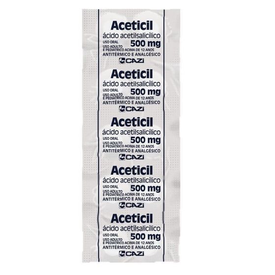 Aceticil 500MG Comprimido - Caixa com 10 Comprimidos - Imagem 1