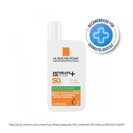 Protetor Solar Facial FPS50 Anthelios Airlicium La Roche Posay Antioleosidade Sem Cor 40mL - Imagem 1