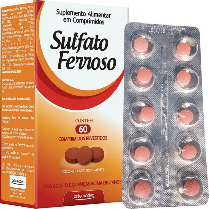 Sulfato Ferroso 60 Comprimidos Revestidos - Imagem 1