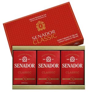 Sabonete Senador Classic barra, 3 unidades com 130g cada