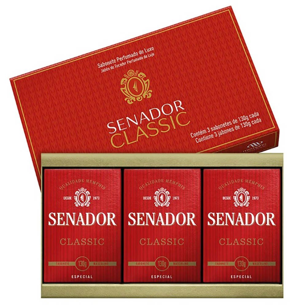 Sabonete Senador Classic barra, 3 unidades com 130g cada - Imagem 1