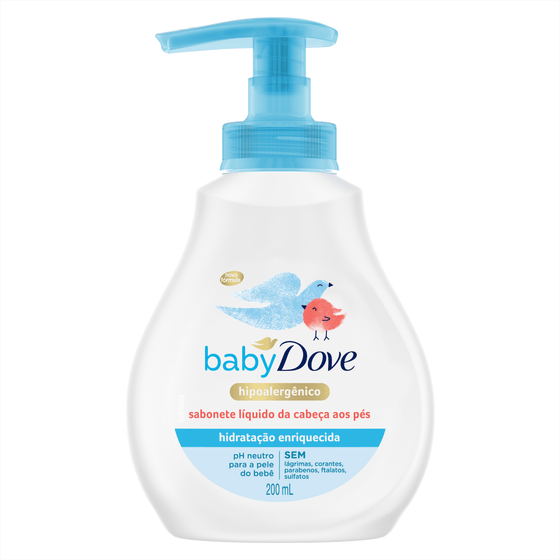 Sabonete Baby Dove Hidratacao Enriquecida Refil, Liquido 200mL - Imagem 1