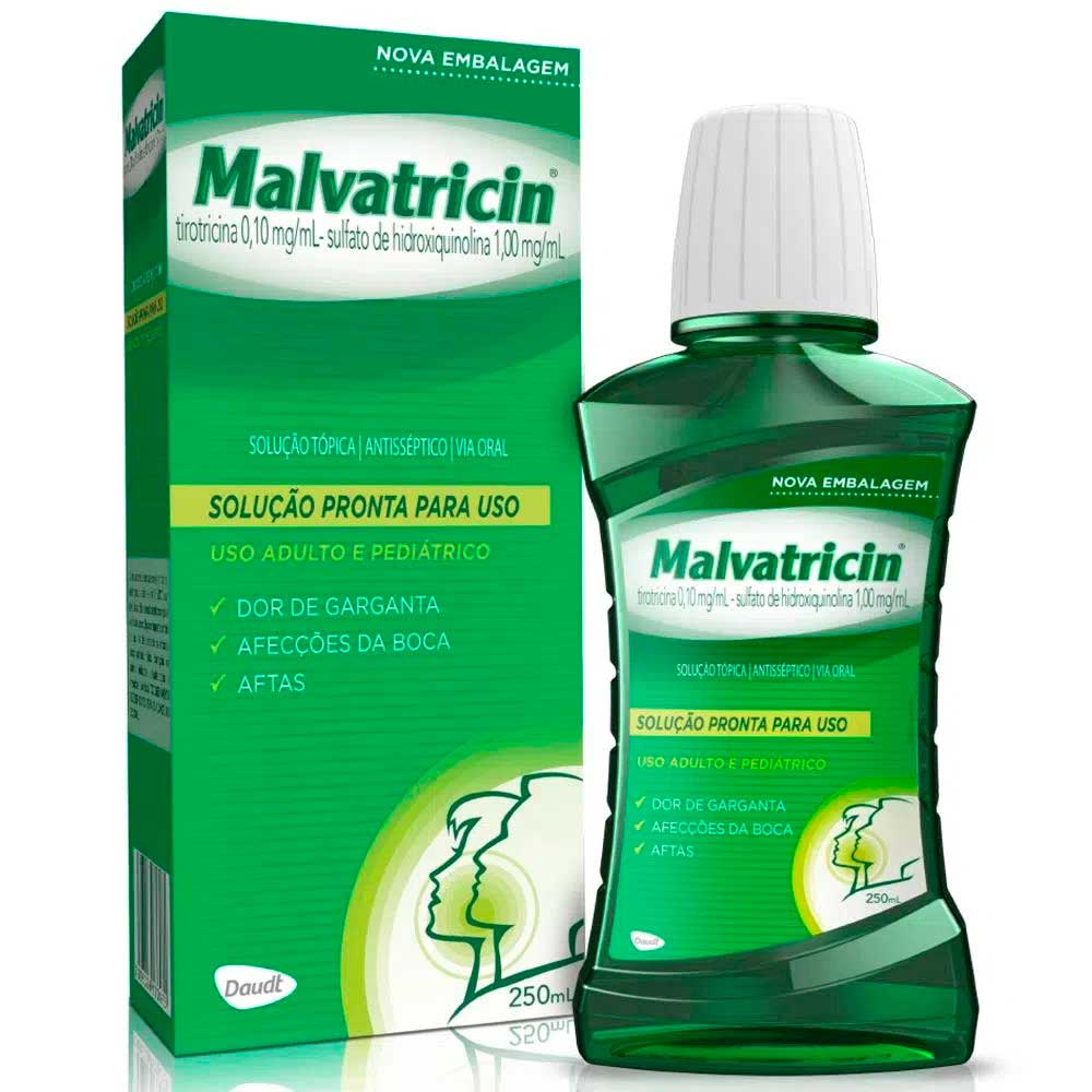 Malvatricin 1MG/ML + 0.1MG/ML Solução tópica oral - Frasco com 250 mL - Imagem 1