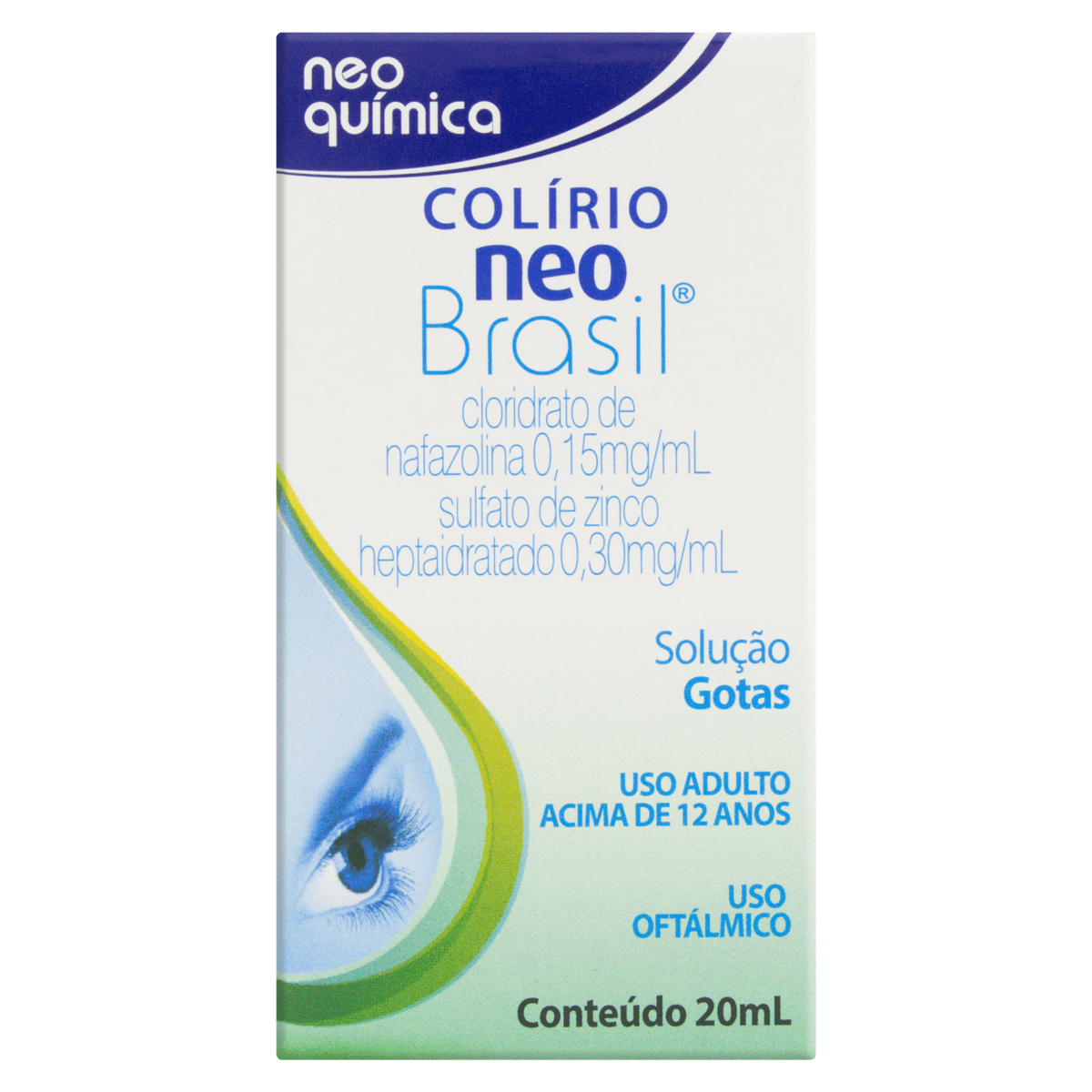 Colírio Neo Brasil 0.15MG/ML + 0.3MG/ML Solução oftálmica - Frasco com 20 mL - Imagem 1