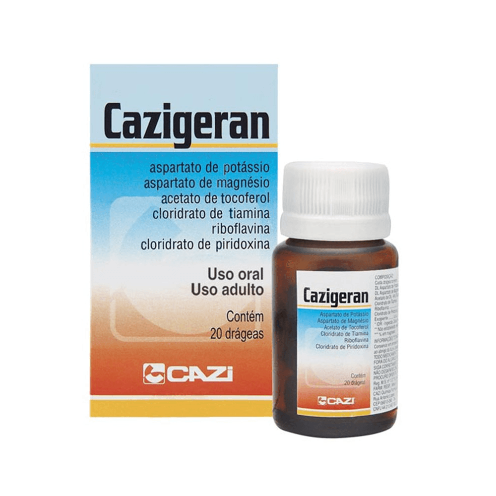 Cazigeran 200MG + 200MG + 100MG + 25MG + 2MG + 10MG + 200MG + 200MG + 100MG + 25MG + 2MG + 10MG Comprimido revestido - Frasco com 60 Drágeas - Imagem 1