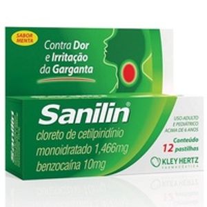 Sanilin 10MG + 1466MG Pastilha - Caixa com 12 Pastilhas