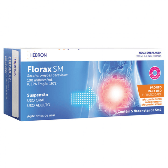Florax 100 milhões/mL Suspensão oral - 10 Flaconetes com 5 mL - Imagem 1