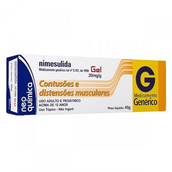 Nimesulida 20MG/G Gel dermatológico Bisnaga com 40 g - Imagem 1