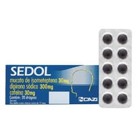 Sedol 30MG + 300MG + 30MG Comprimido revestido - Caixa com 20 Drágeas - Imagem 1