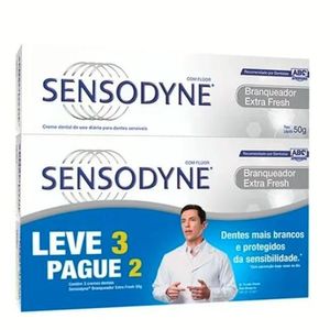 Creme Dental Sensodyne Branqueador Extra Fresh 50g, Leve 3 Pague 2 Unidades