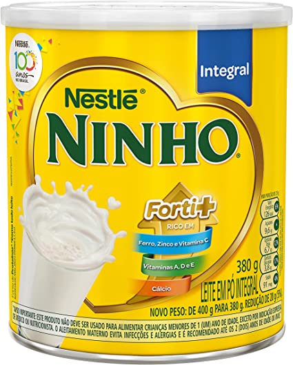 Leite Pó Integral Ninho Forti+ Lata 380G - Imagem 1