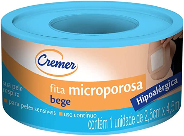 Fita Microporosa 2.5cm X 4.5m Bege Cremer - Imagem 1