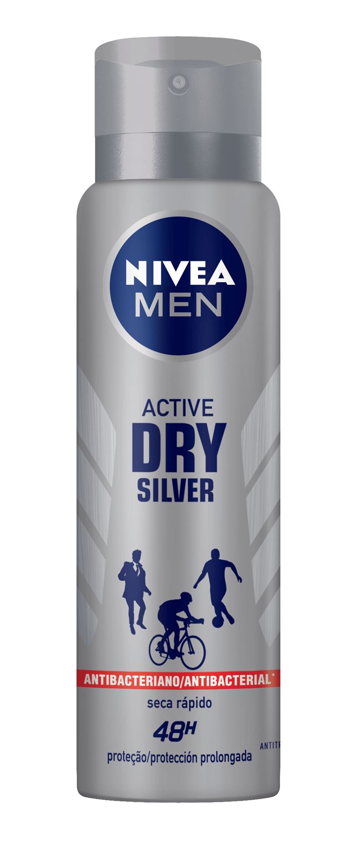Desodorante Masculino Nivea Men Protect Silver Aerosol Com 150Ml - Imagem 1