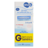 Ácido Acetilsalicílico 100mg Comprimido Sabor Morango - Caixa com 30 Comprimidos