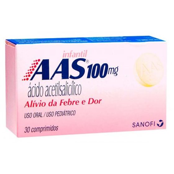 AAS Infantil 100mg - Caixa com 30 Comprimidos - Imagem 1