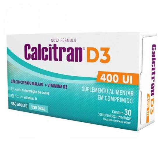 Calcitran D3 400UI Comprimido - 30 Comprimidos - Imagem 1