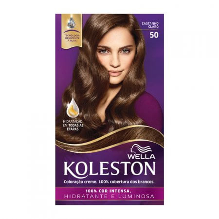 Kit Coloração Creme 50 Castanho Claro Wella Koleston - Imagem 1