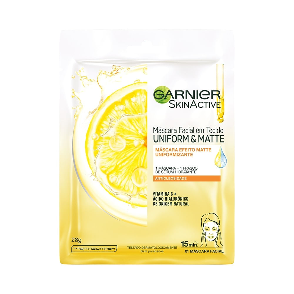 Mascara Facial Uniform Matte Garnier Skinactive Vitamina C 1 Unidade - Imagem 1