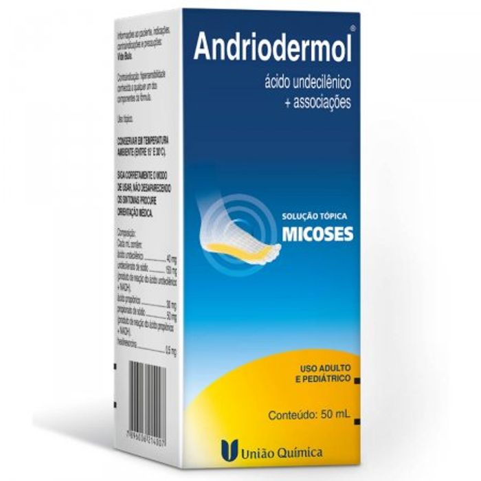 Andriodermol 2mg/g + 150mg/g + 60mg/g + 0.5mg/g Solução Tópica - Frasco com 50 mL - Imagem 1