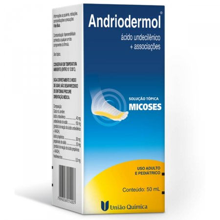 Andriodermol 2mg/g + 150mg/g + 60mg/g + 0.5mg/g Solução Tópica - Frasco com 50 mL - Imagem 1
