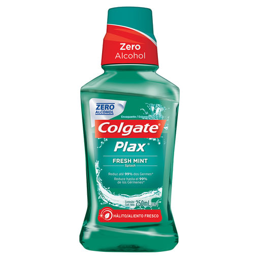 Enxaguante Bucal Anticárie Zero Álcool Fresh Mint Colgate Plax Frasco 250mL - Imagem 1