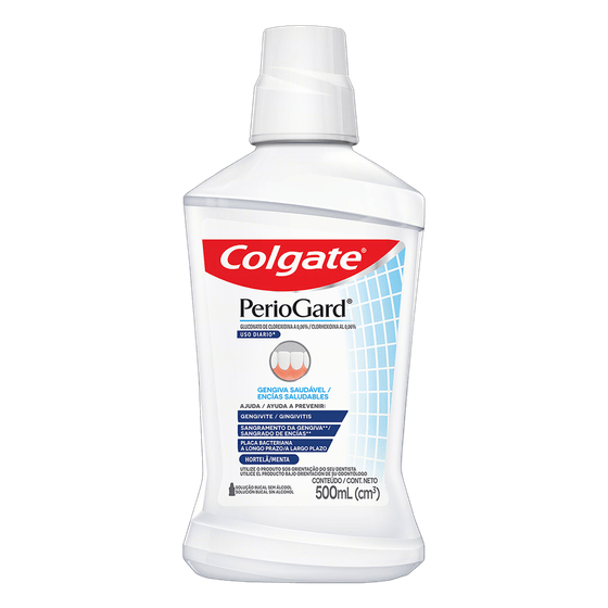 Solução Bucal Zero Álcool Hortelã Colgate Periogard Gengiva Saudável Caixa 500mL Tamanho Econômico - Imagem 1
