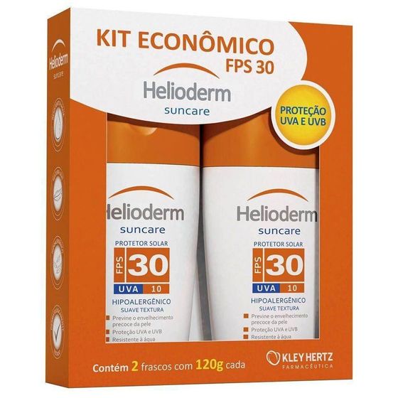 Kit Protetor Solar Fps 30 Helioderm Suncare 120G cada 2 Unidades - Imagem 1