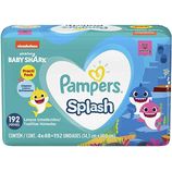 Pack Lenço Umedecido Baby Shark Pampers Splash Pacote 4 Unidades