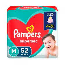 Fralda Pampers Supersec M - 52 unidades - Imagem 1