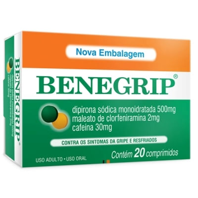 Benegrip 30MG + 2MG + 500MG Comprimido revestido - Caixa com 20 - Comprimidos - Imagem 1