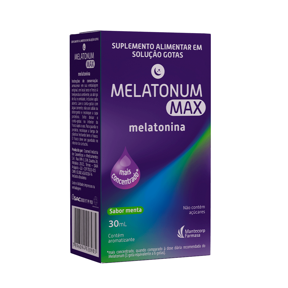 Melatonum Max Melatonina Sabor Menta Gotas 30ml - Imagem 1
