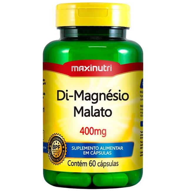 Di-Magnésio Malato 400mg 60 Cápsulas - Imagem 1