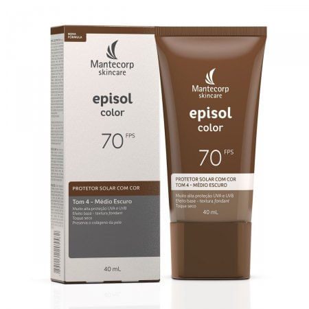 Protetor Solar FPS70 Episol Color Tom 4 Média Escura 40mL - Imagem 1