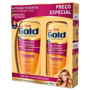 Kit Niely Gold Nutrição Poderosa Shampoo com 300mL + Condicionador com 200mL