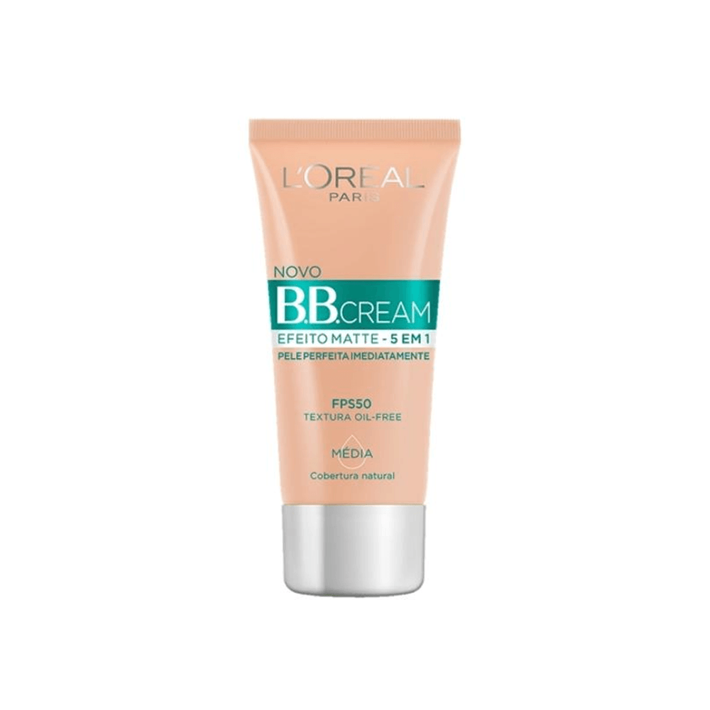 BB Cream Efeito Matte 5 Em 1 Loréal Creme Média Fps50 30mL - Imagem 1