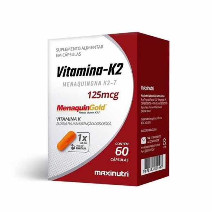 Vitamina K2 125mcg 60 Cápsulas - Imagem 1