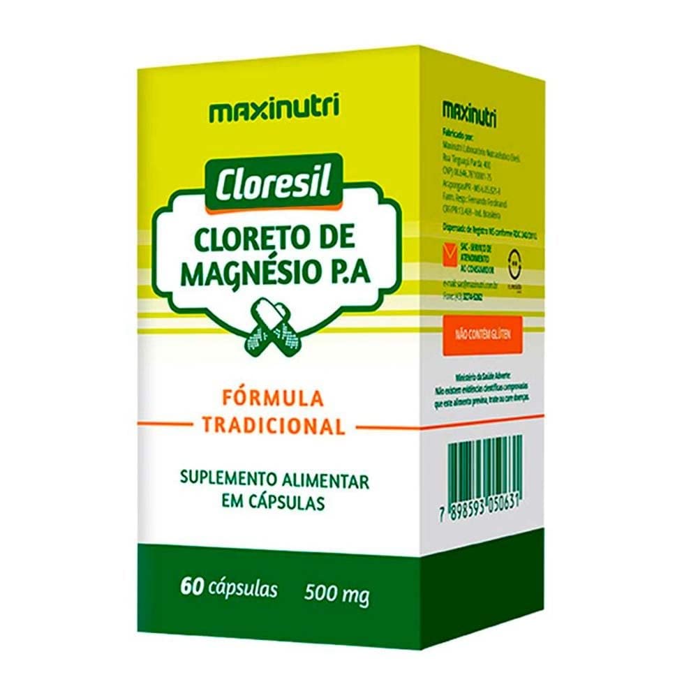 Cloresil Cloreto de Magnésio PA 500mg 60 Cápsulas - Imagem 1