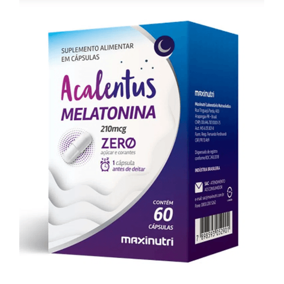 Acalentus Melatonina 210mcg 60 Cápsulas - Imagem 1