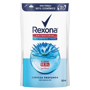 Sabonete Líquido Antibacterial Rexona Limpeza Profunda Sachê 200Ml Refil Econômico