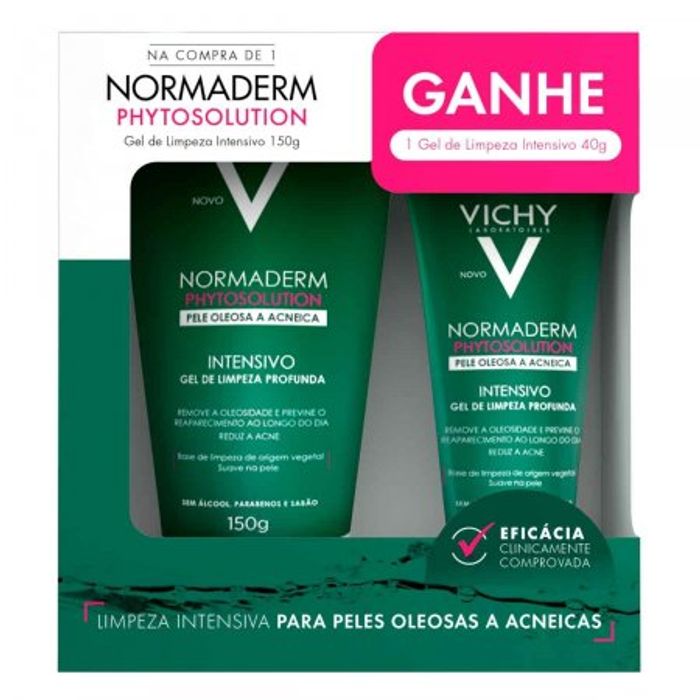 Kit Gel De Limpeza Facial Vichy Normaderm Phytosolution Com 150G + 40G - Imagem 1