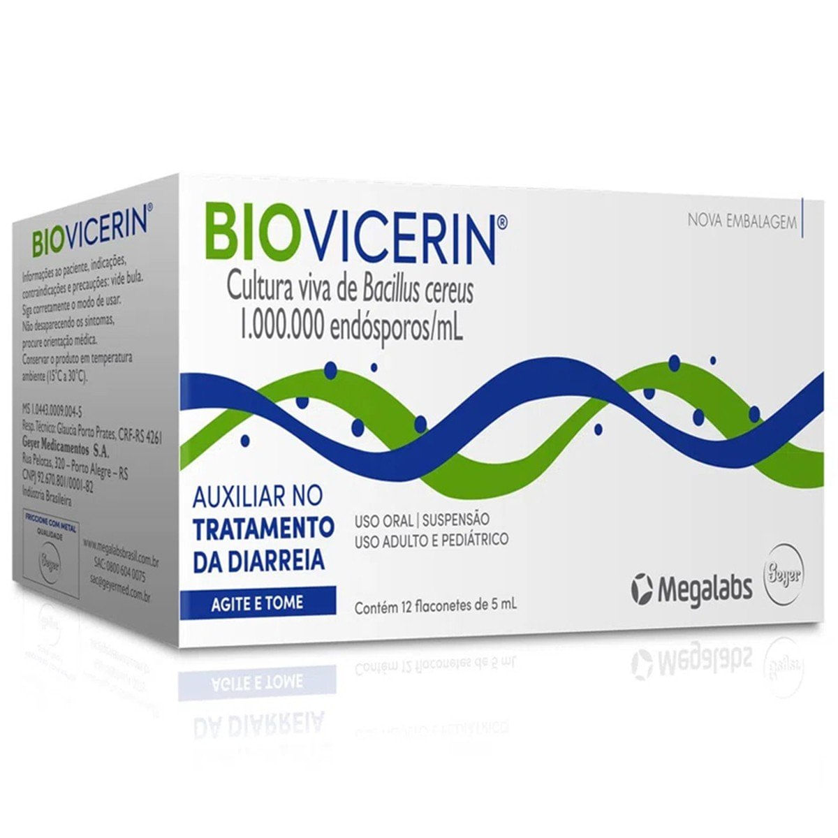 Biovicerin 1000000ESPOROS/ML Suspensão oral - 12 Flaconetes com 5 mL - Imagem 1