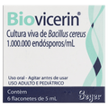 Biovicerin 1000000ESPOROS/ML Suspensão oral - 6 Flaconetes com 5 mL