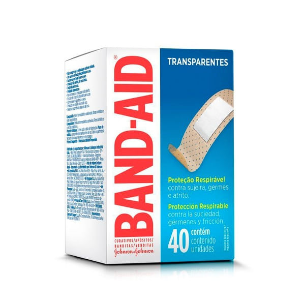 Curativos Band-Aid Transparente com 40 Unidades - Imagem 1