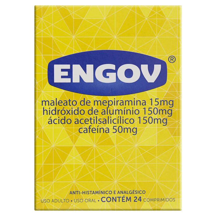 Engov 150MG + 50MG + 150MG + 15MG Comprimido - Caixa com 24 Comprimidos - Imagem 1